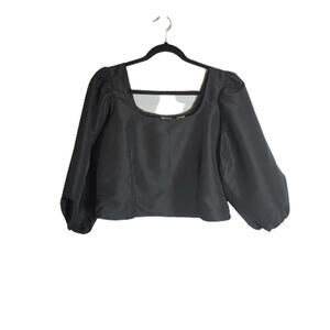 Minimalist Black Dramatic Sleeve Top